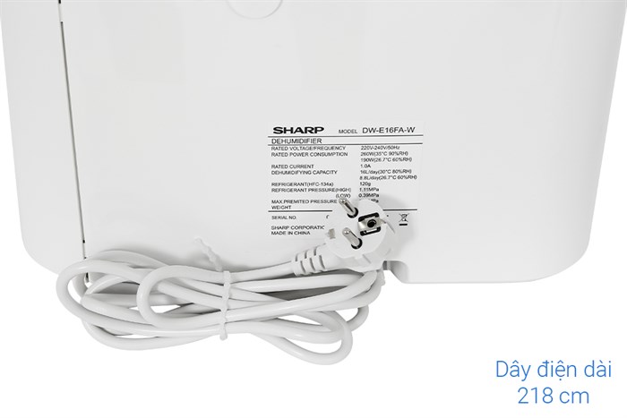 Máy lọc không khí và hút ẩm Sharp DW-E16FA-W